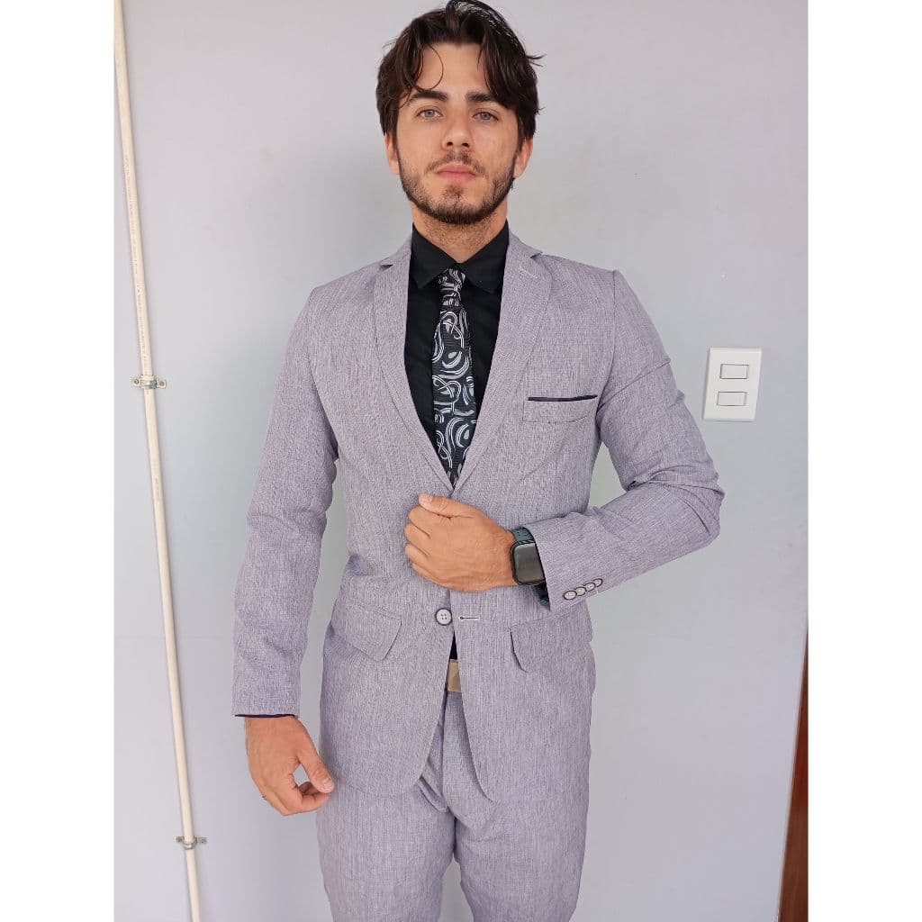 Terno Microfibra Melange Blazer + Calça + NFE - Varias Cores