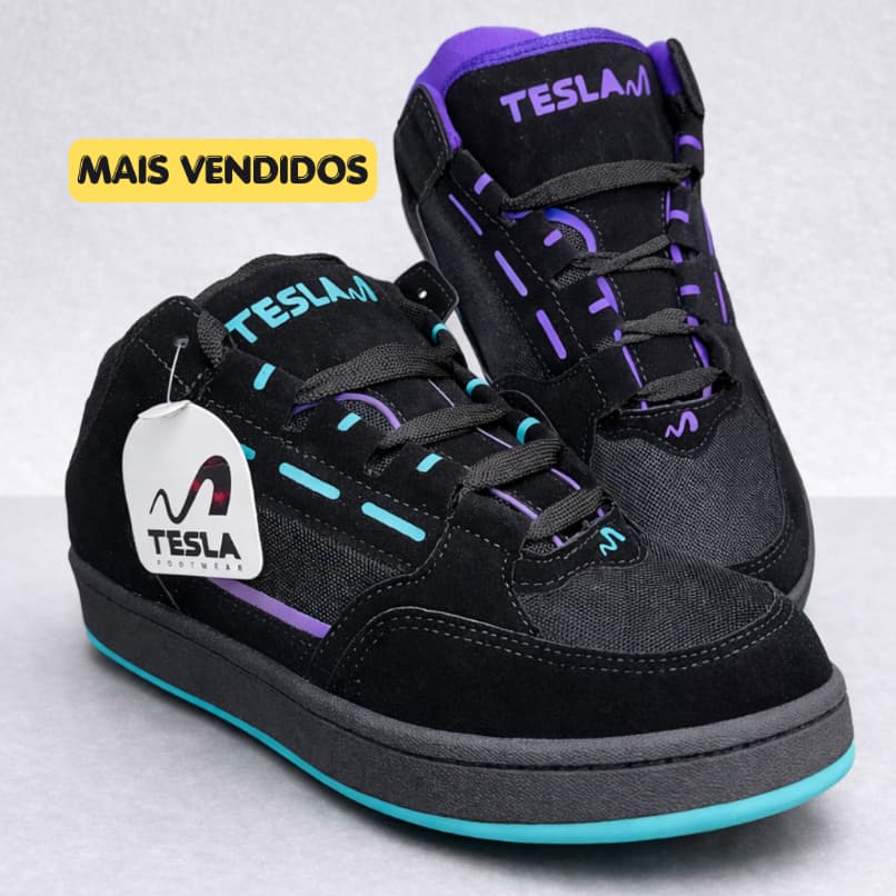Tênis Tesla Streetwear Casual Interior Macio Confortável para o Dia a Dia Masculino e Feminino