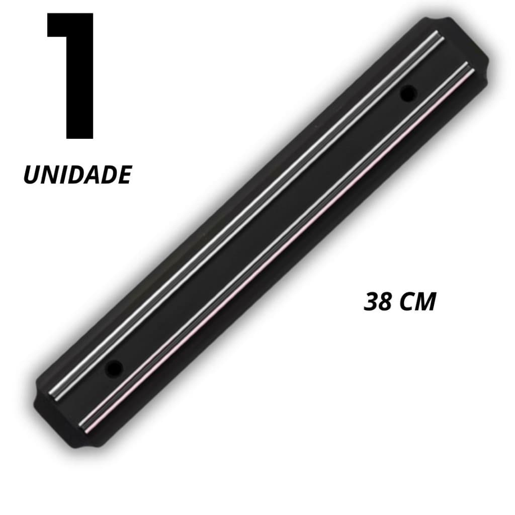 Barra Magnética Com Imã 38cm Suporte para Facas e Ferramentas em Aço Inox Parede Cozinha Oficina