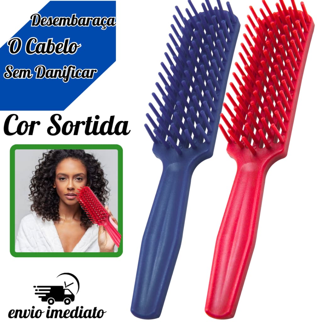 Escova Jacaré Desembaraçadora  Cores Sortidas Florata Pentear Cabelo Desembaraçado