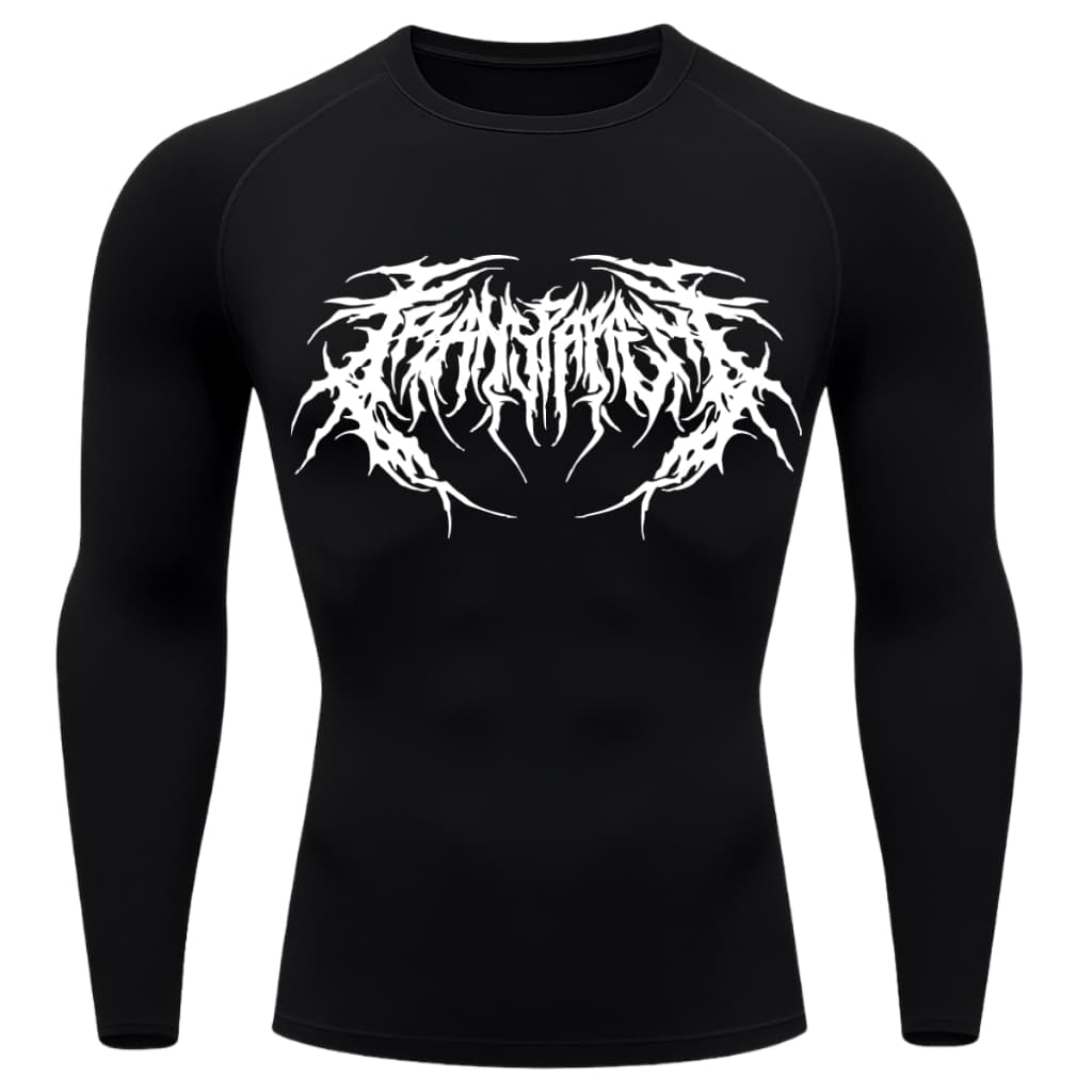 Camiseta Compressão Proteção Uv Tecido Gelado Segunda Pele Manga Longa Cyber Tribal Rash Guard