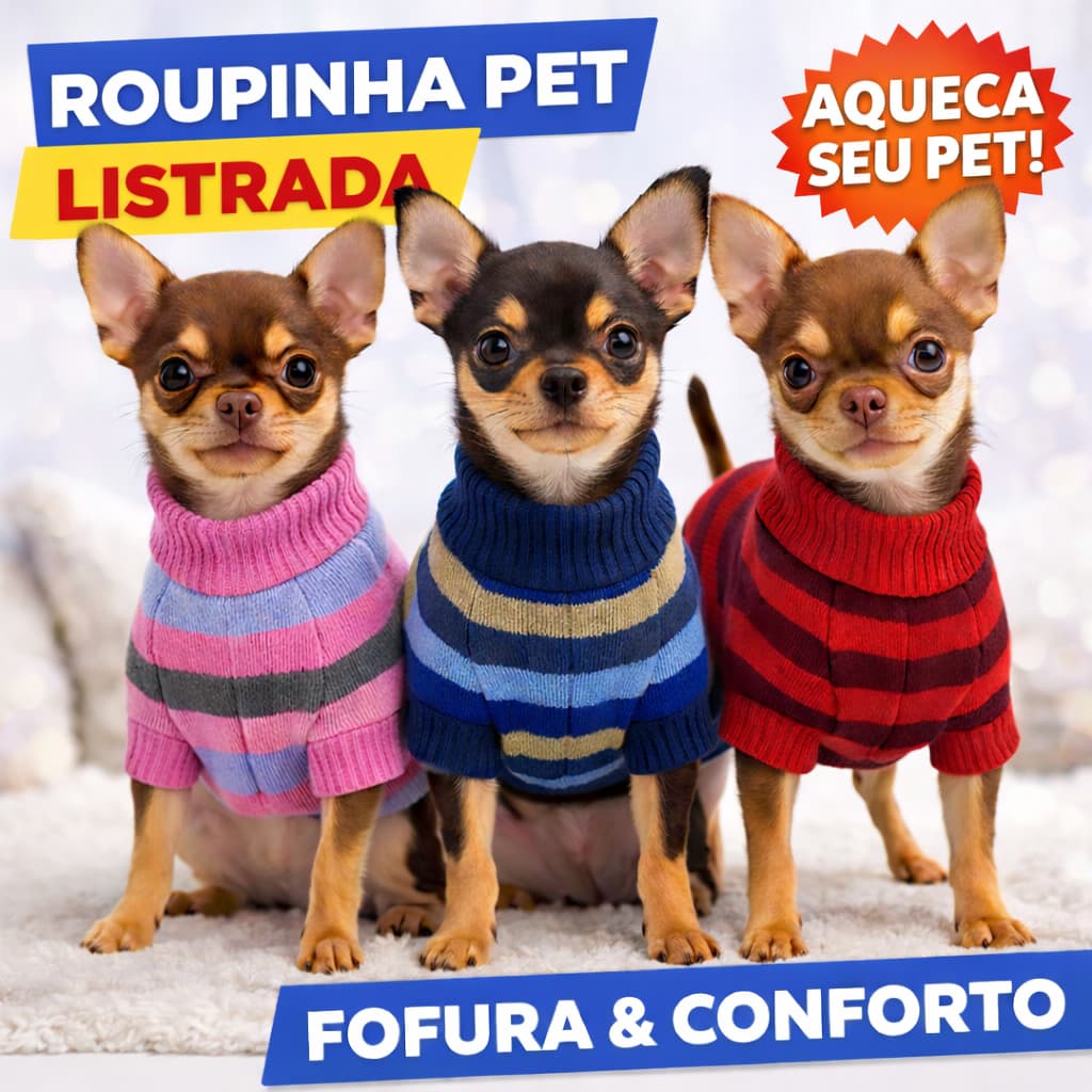 Kit 2 Roupa Pet Mini Pinscher Chihuahua Cachorro Raça Filhotes Porte Pequeno