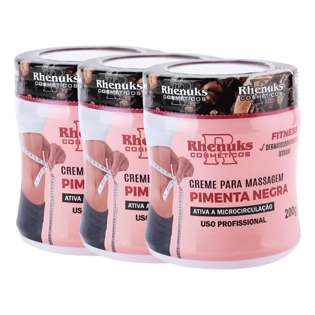 Gel Redutor de Medidas Pimenta Negra 200g - Termoativador, Redução de Medidas, Ativa Microcirculação