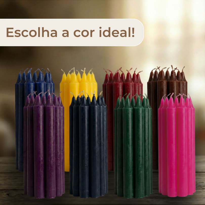 Velas Palito Coloridas 16cm (Maço com 6un) | Escolha a sua cor ideal! | Atacado e Revenda | Religião