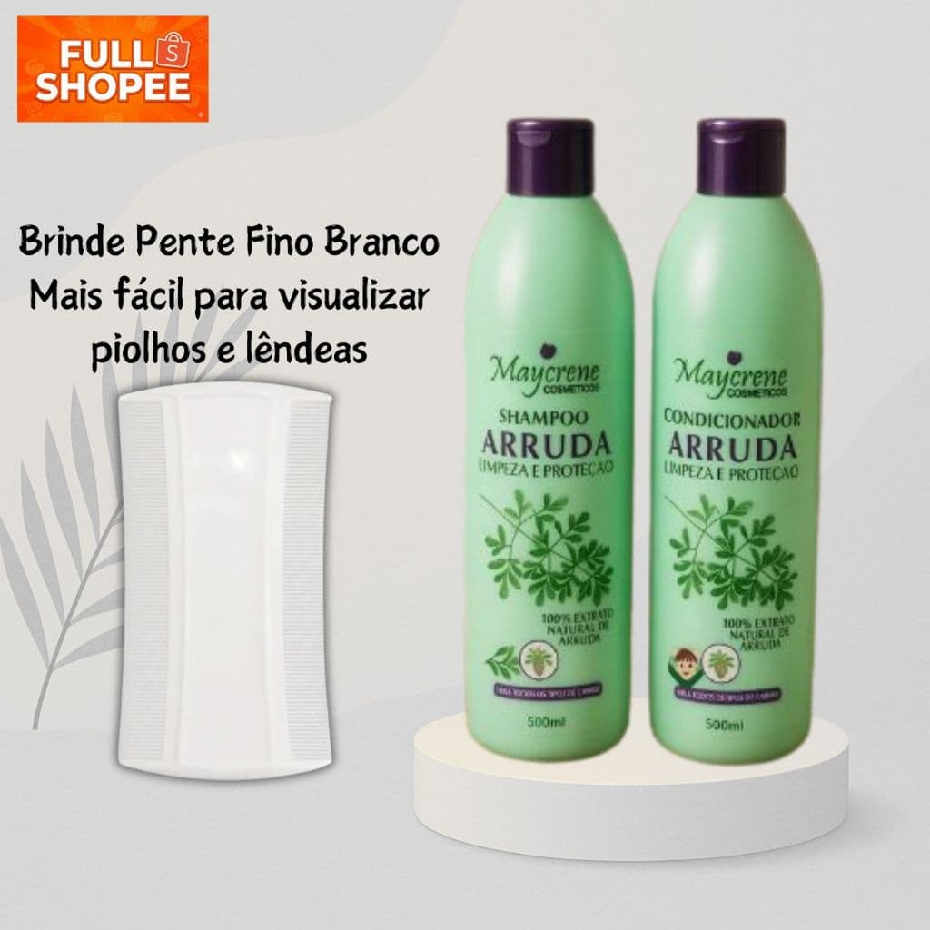 Kit Shampoo + Condicionador - Contra piolhos e lêndeas - Arruda - Maycrene