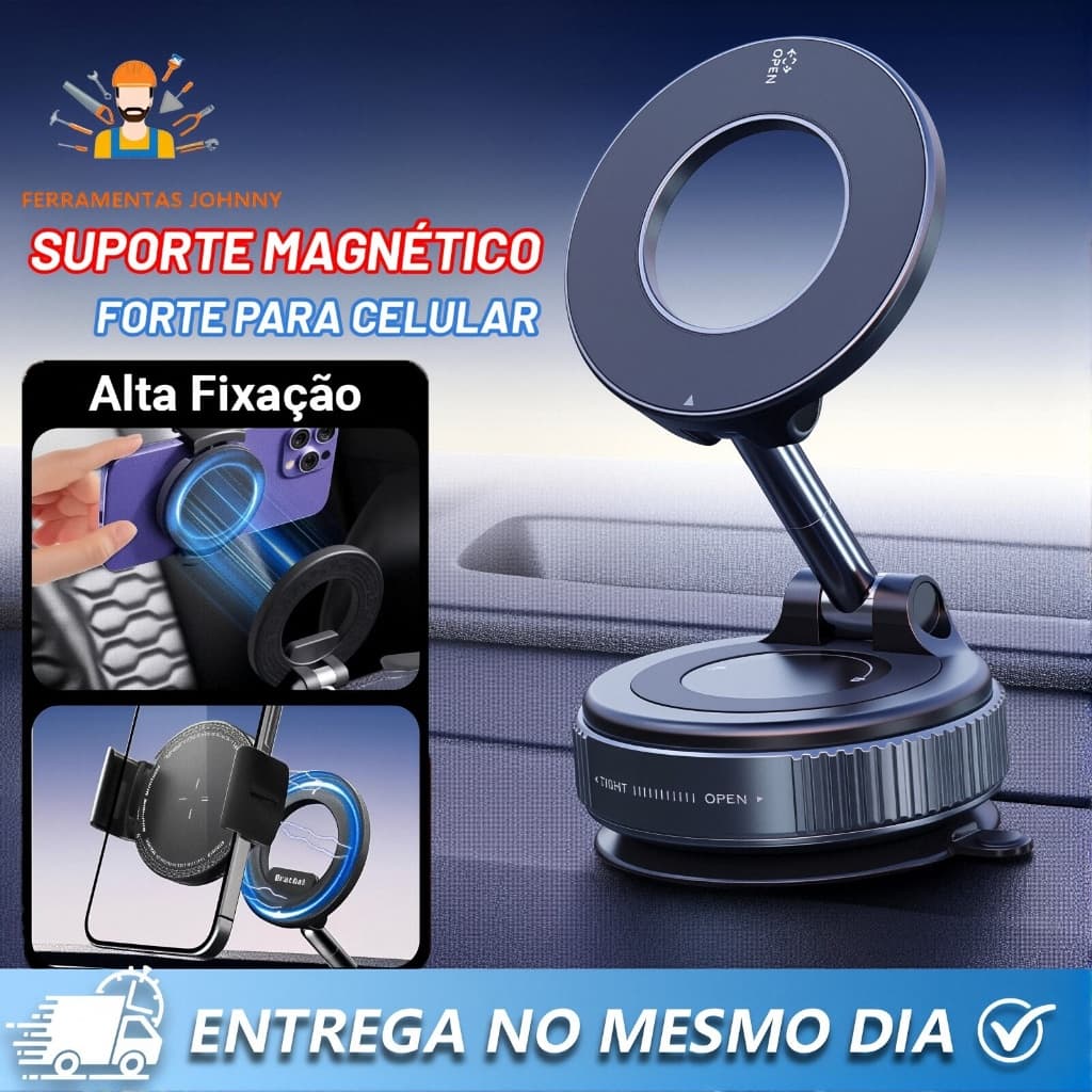 360 °Suporte Magnético Rotação Forte Para Telefone Carro Design Dobrável Vácuo Uso Universal/Ajustável/Mesa