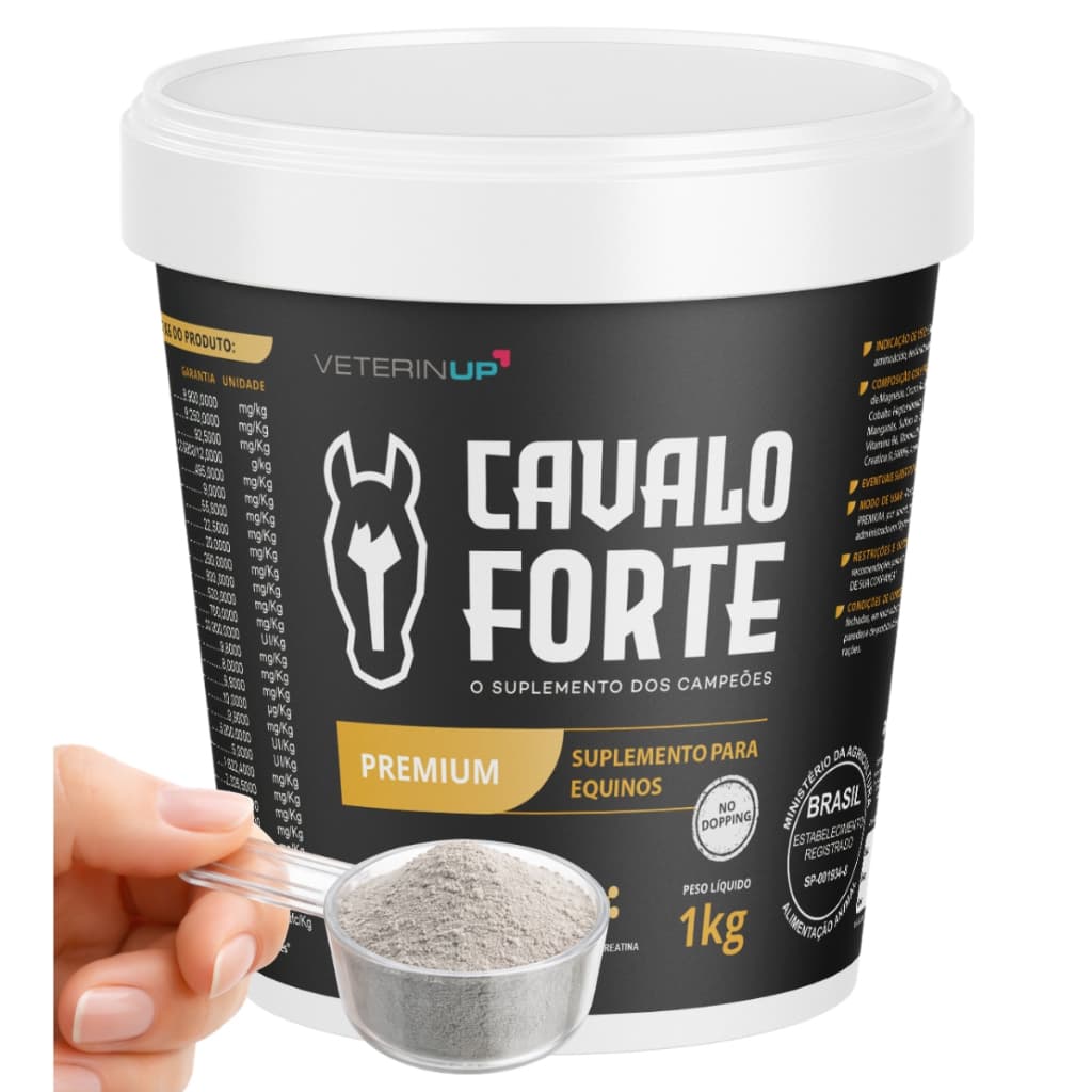 Cavalo Forte Premium 1kg - Suplemento p/ Engordar Aumentar Massa Muscular e Explosão Equina