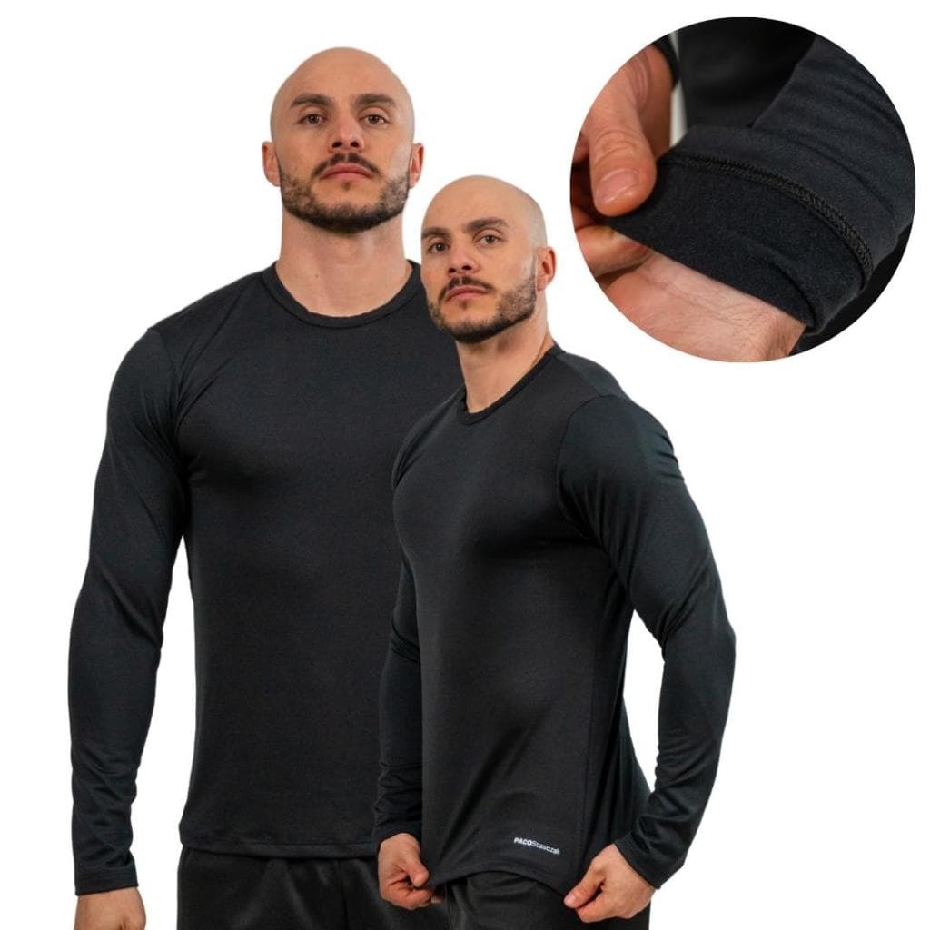 Camiseta peluciada Térmica Manga Longa Pra Frio