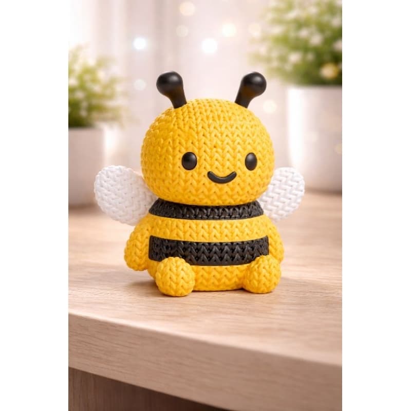 Coleção Trico - Abelhinha Decorativa – Estilo Tricô | Impressão 3D - 7 cm Altura