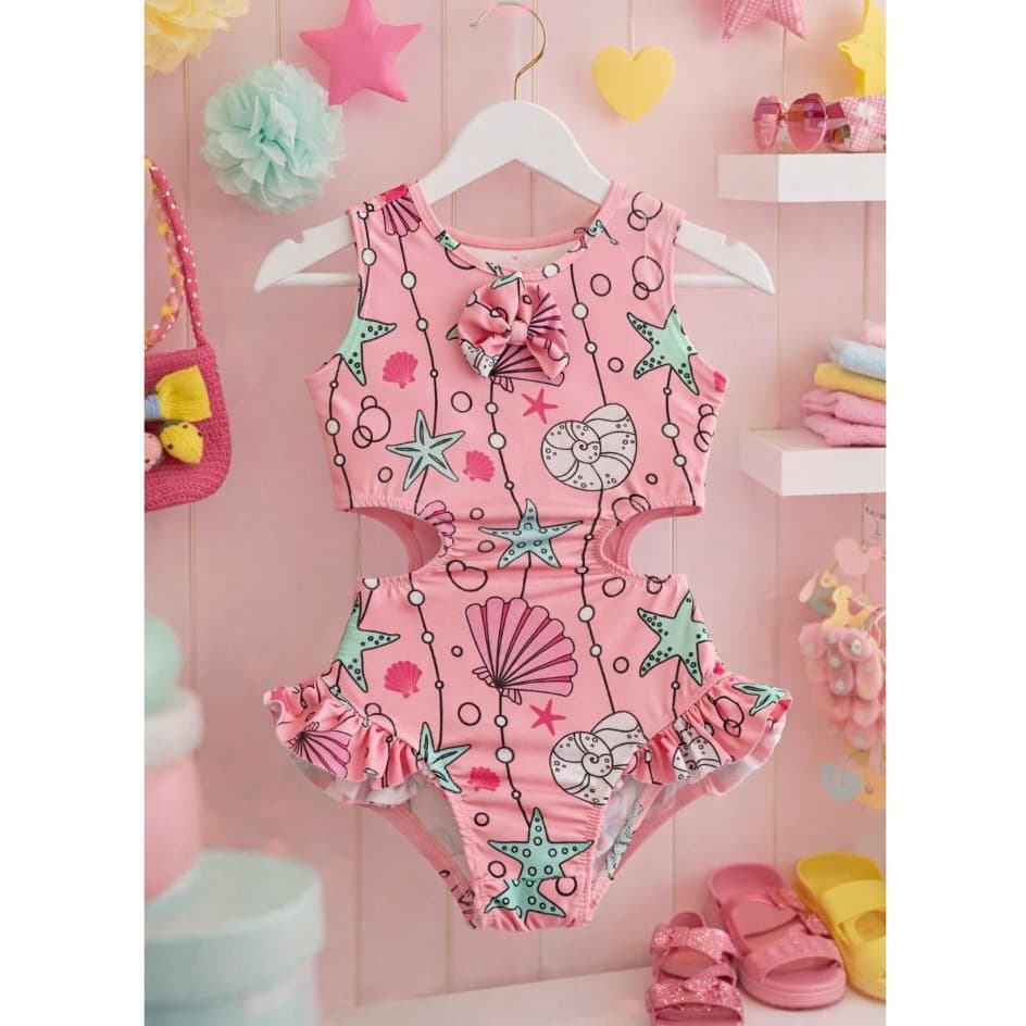 Maiô Infantil Estampas Divertidas Para Meninas