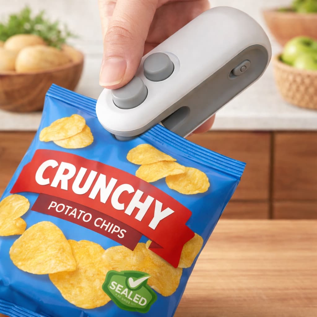 Mini Máquina Seladora Portátil 2 Em 1 Saco Plástico Embalagen Carregamento Usb Elétrica