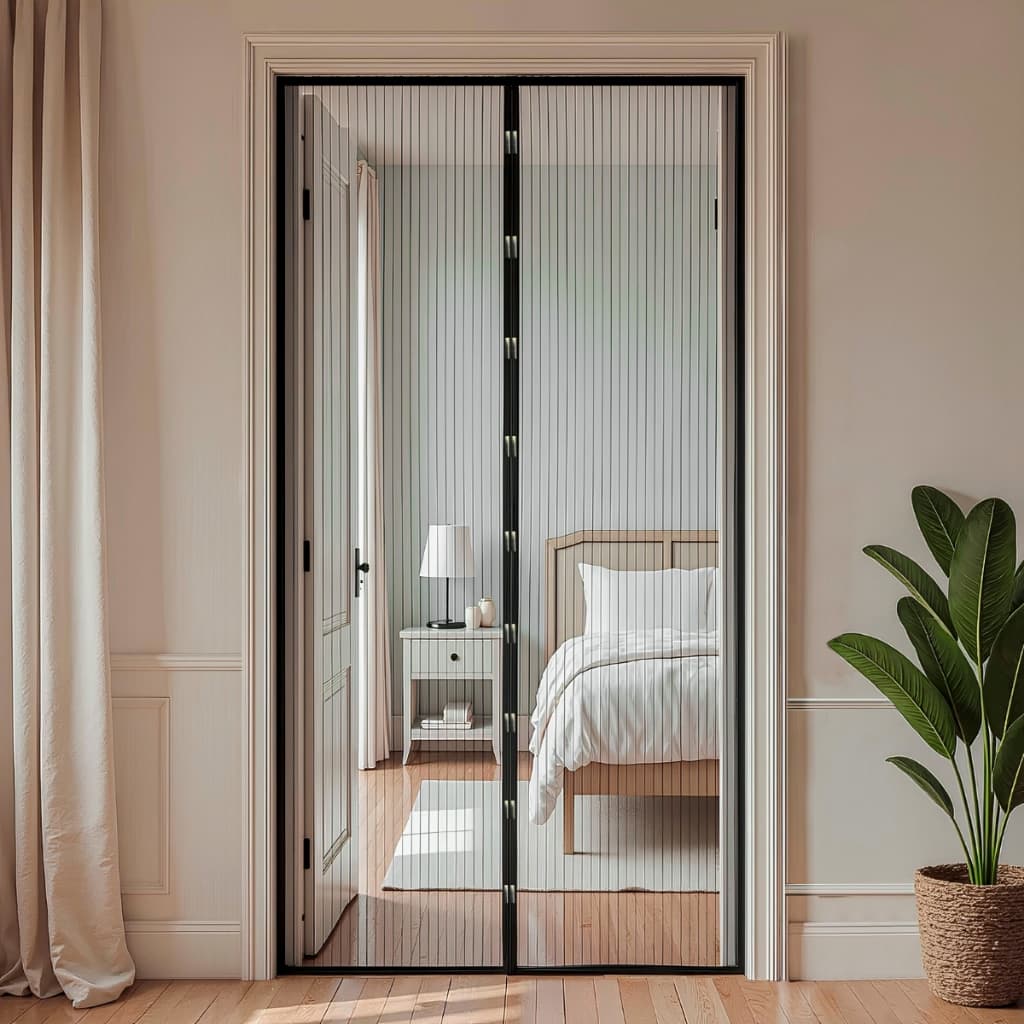 Tela Mosqueteira Mosquito Magnética Anti Inseto para Porta Preto