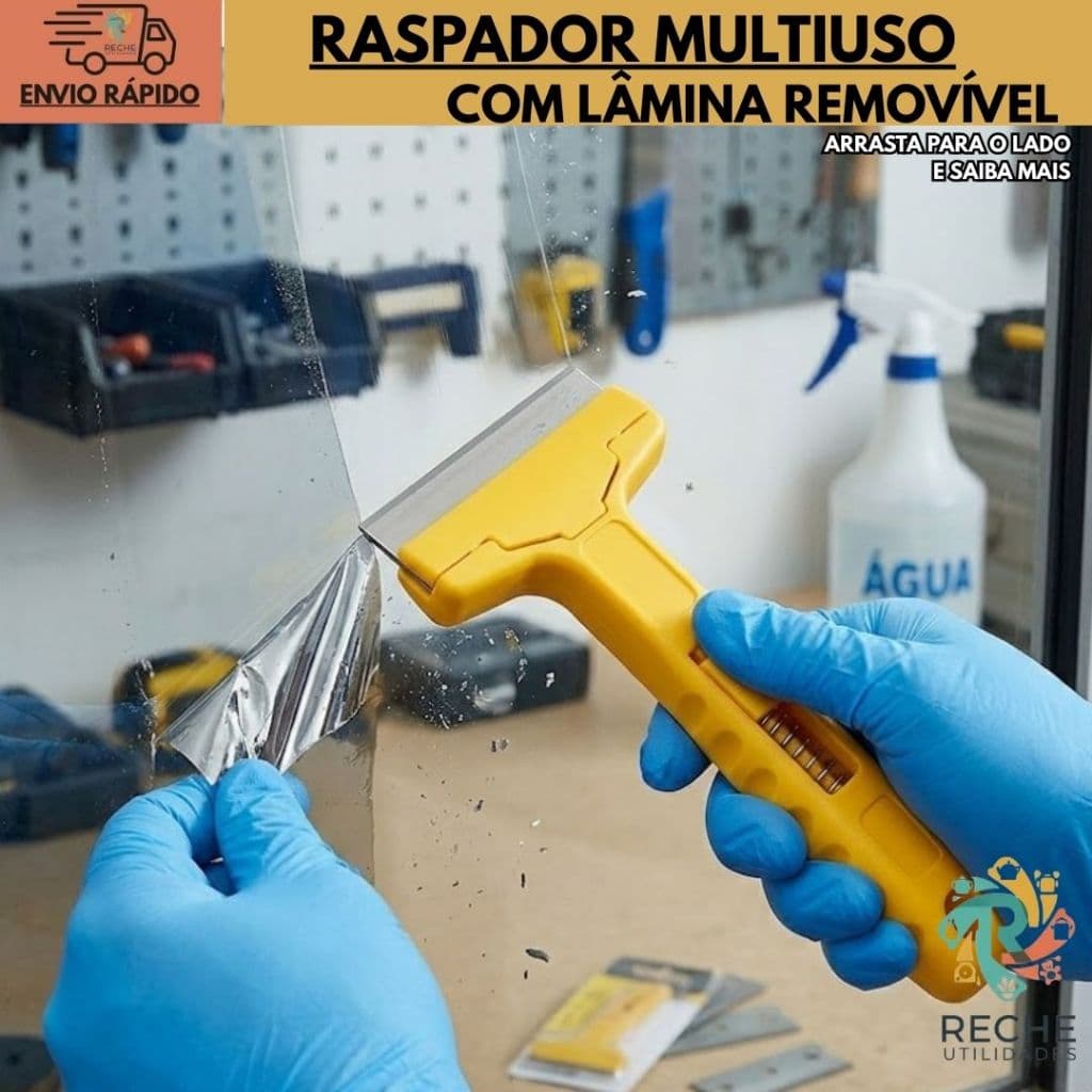 Raspador lâmina estilete multiuso limpa chão piso cerâmica azulejo vidro box + 4 lâminas
