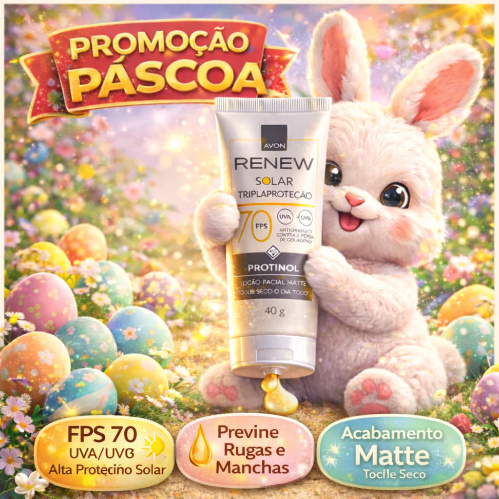 Protetor Solar Avon FPS 70 Renew Protinol Protege 3 vezes mais - 40g