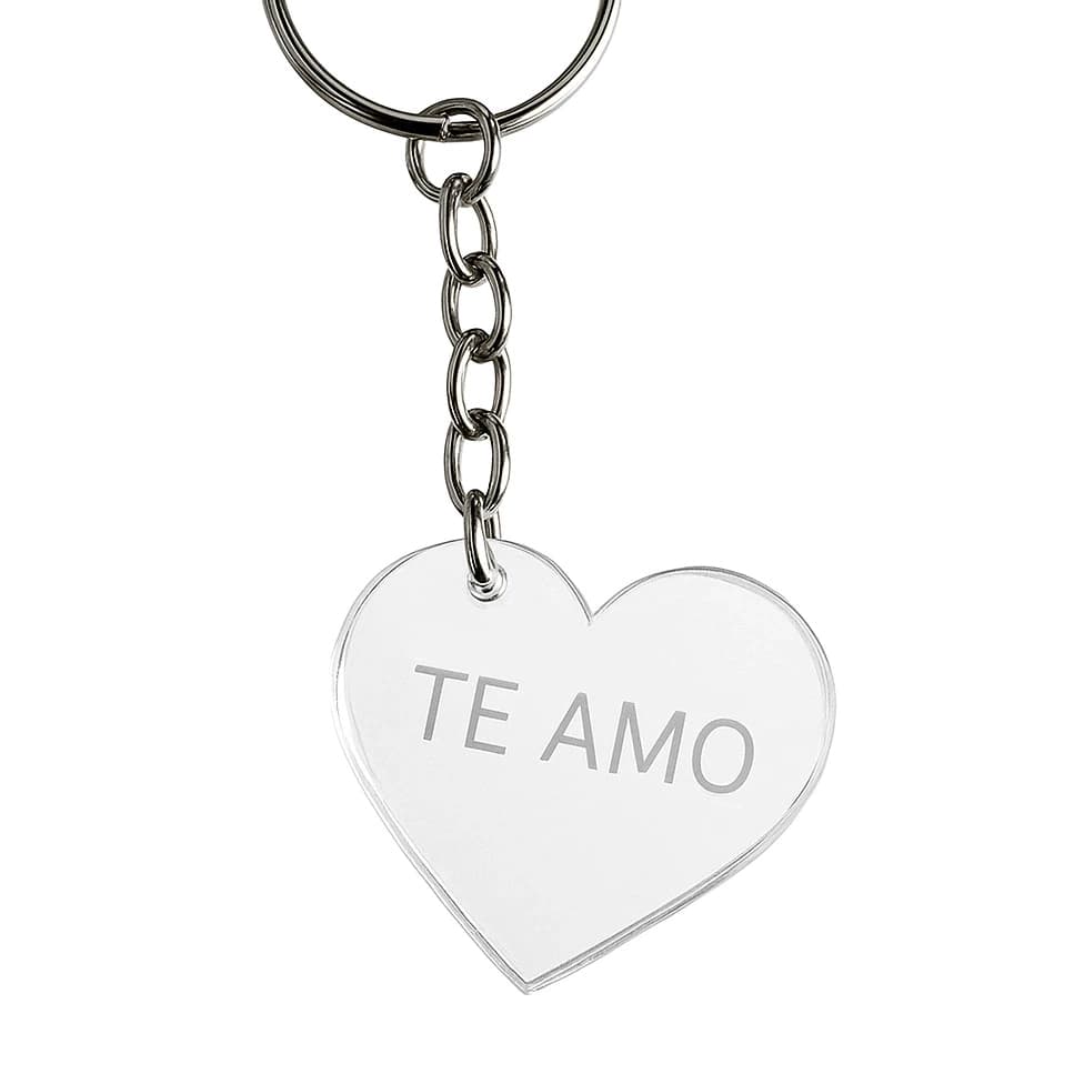 Chaveiro Te Amo Coração De Acrílico Brinde Mimo Lembrancinha Dia Dos Namorados Casal 3mm 2,5cm