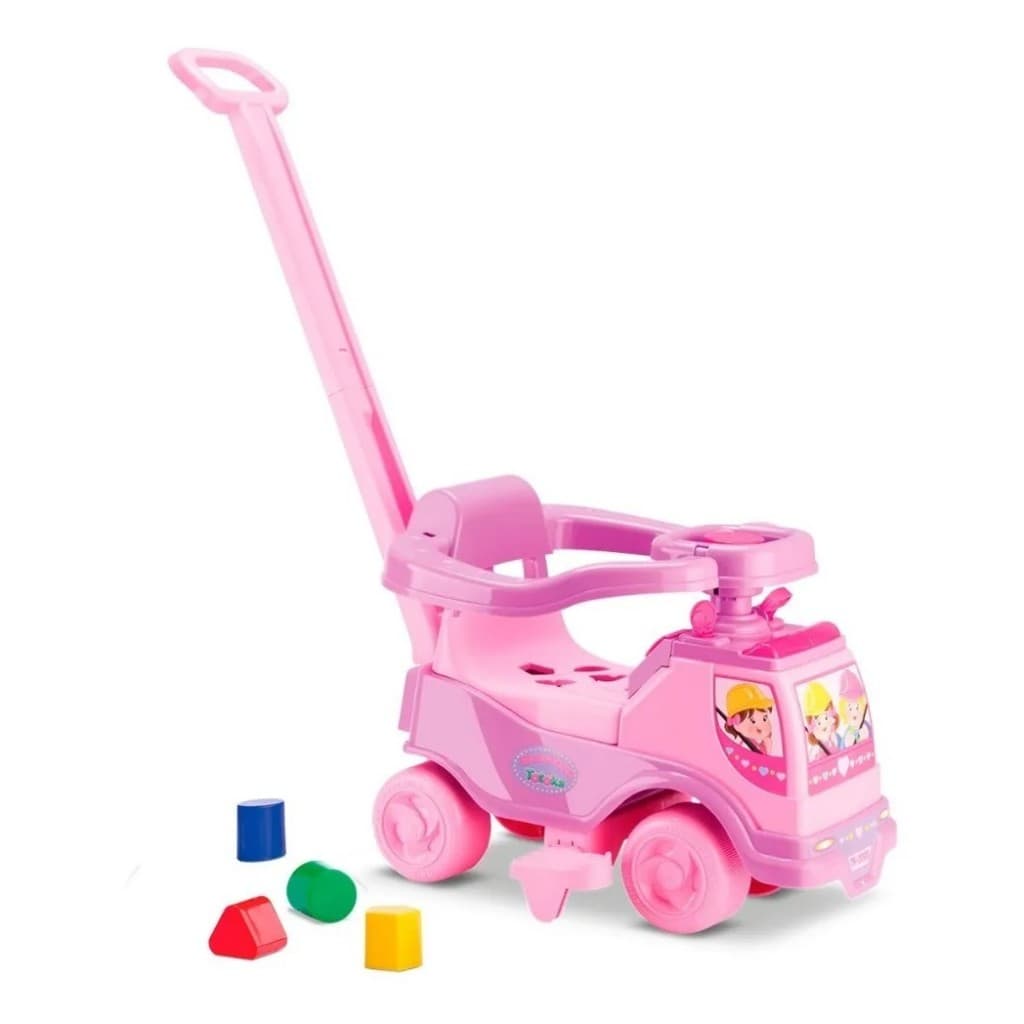 Motoca com Som – Andador Infantil 2 em 1 com Empurrador e Proteção Lateral