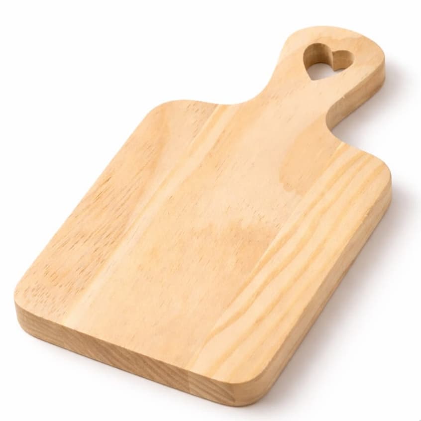 Tábua de Madeira Coração em Madeira Natural Pinus Madeira Decorativa