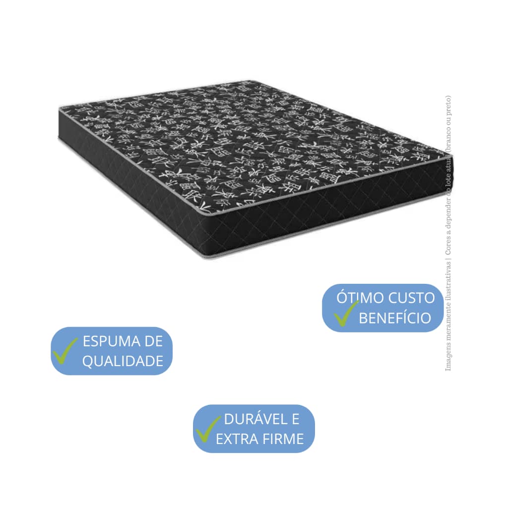 COLCHÃO ESPUMA D20 CASAL 138x188 com 10cm de altura
