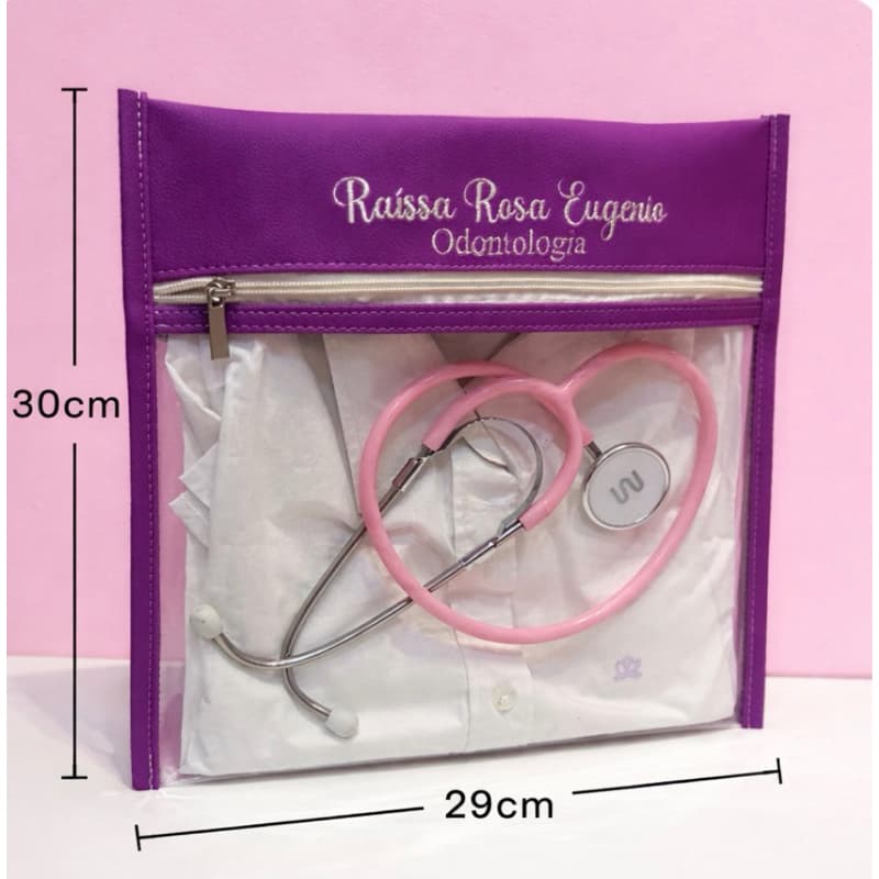 Porta jaleco médicas, enfermeiras, dentistas, farmacêuticas, nutricionistas, fisioterapeutas, biomédicas, veterinárias,