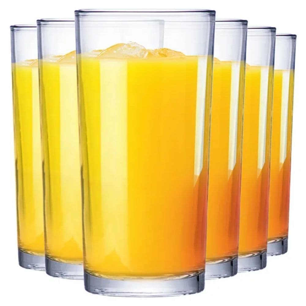 Kit Copo de Vidro 6 Peças Transparente para Água Suco Drinks Whisky Refrigerante Resistente