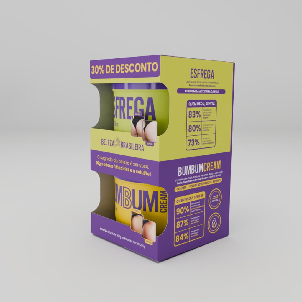 Kit Bumbum Cream e Esfrega Cream 200g