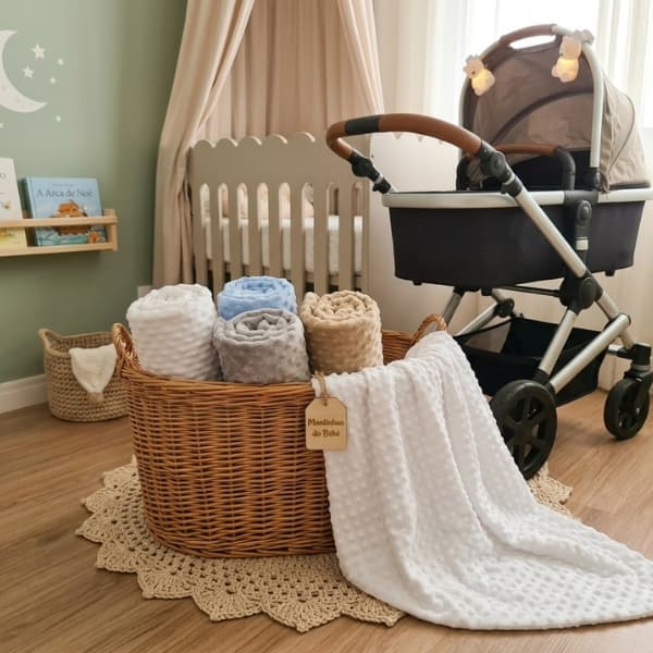 Mantinha Cobertor de Bebê Cuero Detalhe Relevo Pipoca Super Macia 85x100cm