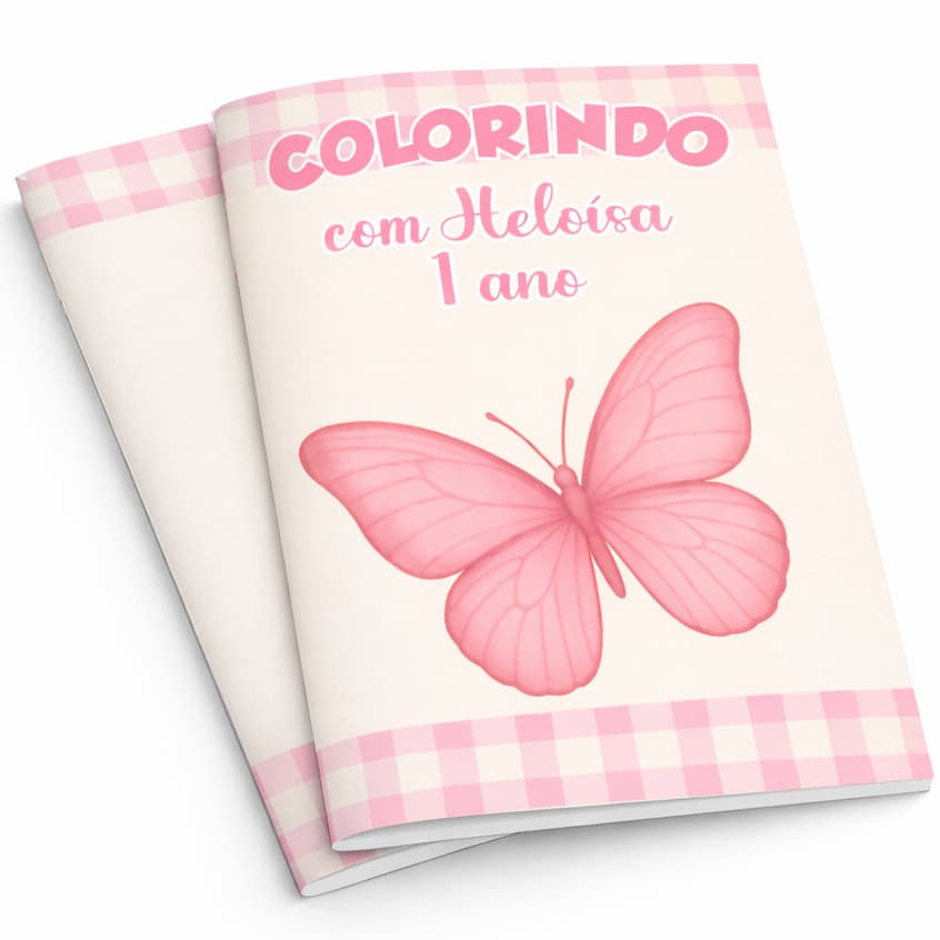 Livrinho de Colorir JARDIM BORBOLETAS AZUL ROSA LILÁS Lembrancinha PEGUE E MONTE