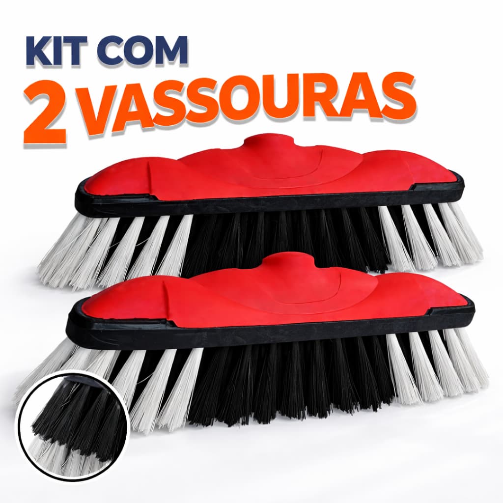 Kit 2 Vassouras Teteia Cerdas Super Macias Varrer Casa Tirar Pó Utilidades Domestica Sem Cabo