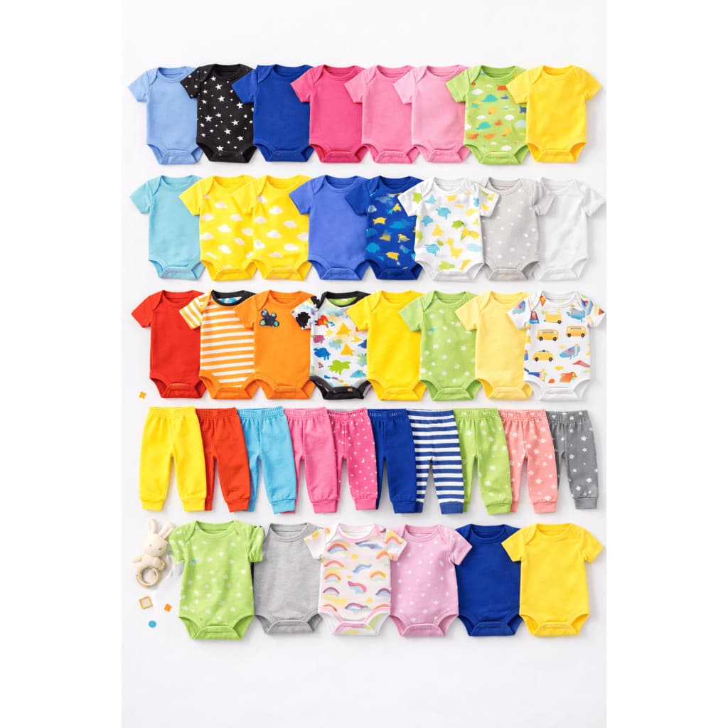 Kit 6 Peças Enxoval Bebê - Body e Calça Mijão 100% Algodão - Menino/Menina e Neutro - Roupa Recém Nascido Maternidade