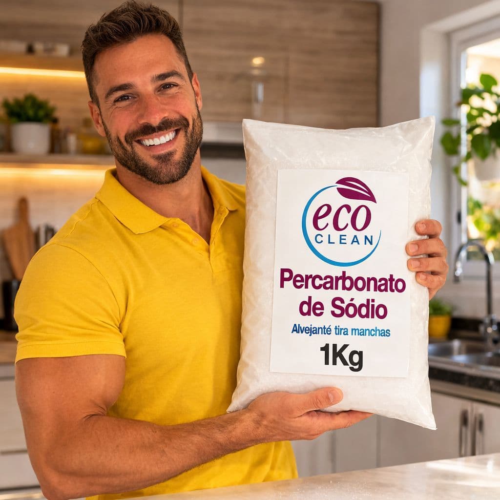 Percarbonato de Sódio 1kg Original Eco Clean Limpeza Remove Manchas Desinfeta Clareia Roupas Brancas