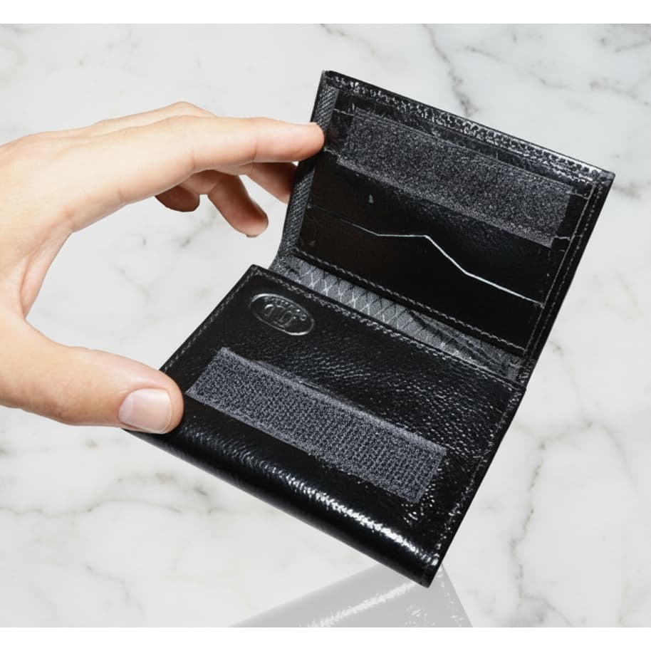 Mini Carteira pequena Fecho De Dobra Couro Legitimo