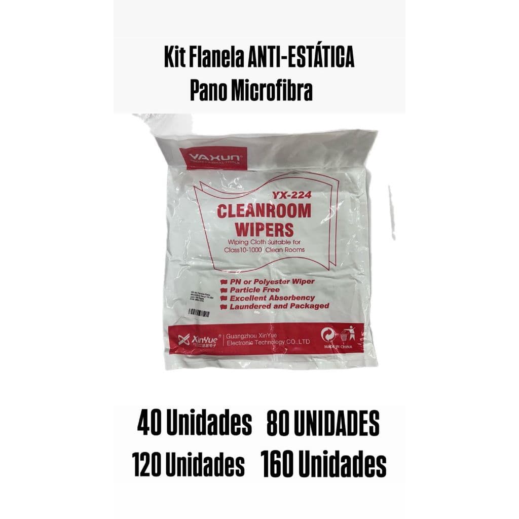 Kit de Flanela Anti Estática Pano Microfibra Limpeza Manutenção de Celular