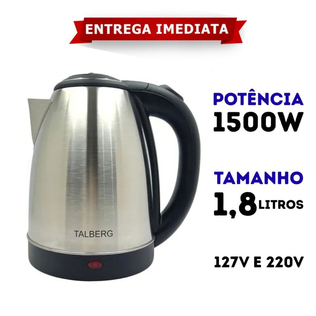 Chaleira Elétrica 1,8L 1500w Inox Profissional