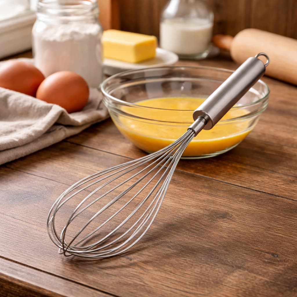 Batedor De Ovo Fue Profissional 29cm Clara De Aço Inox Manual Multiuso Para Cozinha