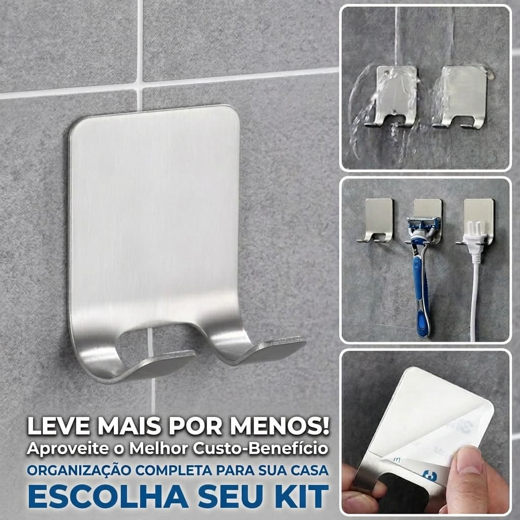 Vittak Suporte Porta Lâmina Barbear Inox Aparelho Gillette Gilete Barbeador Dupla Face Cola - 1, 2, 5 ou 10 unidades