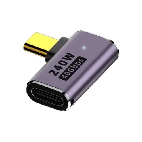 Adaptador USB Tipo C L 90° 40Gbps 240W