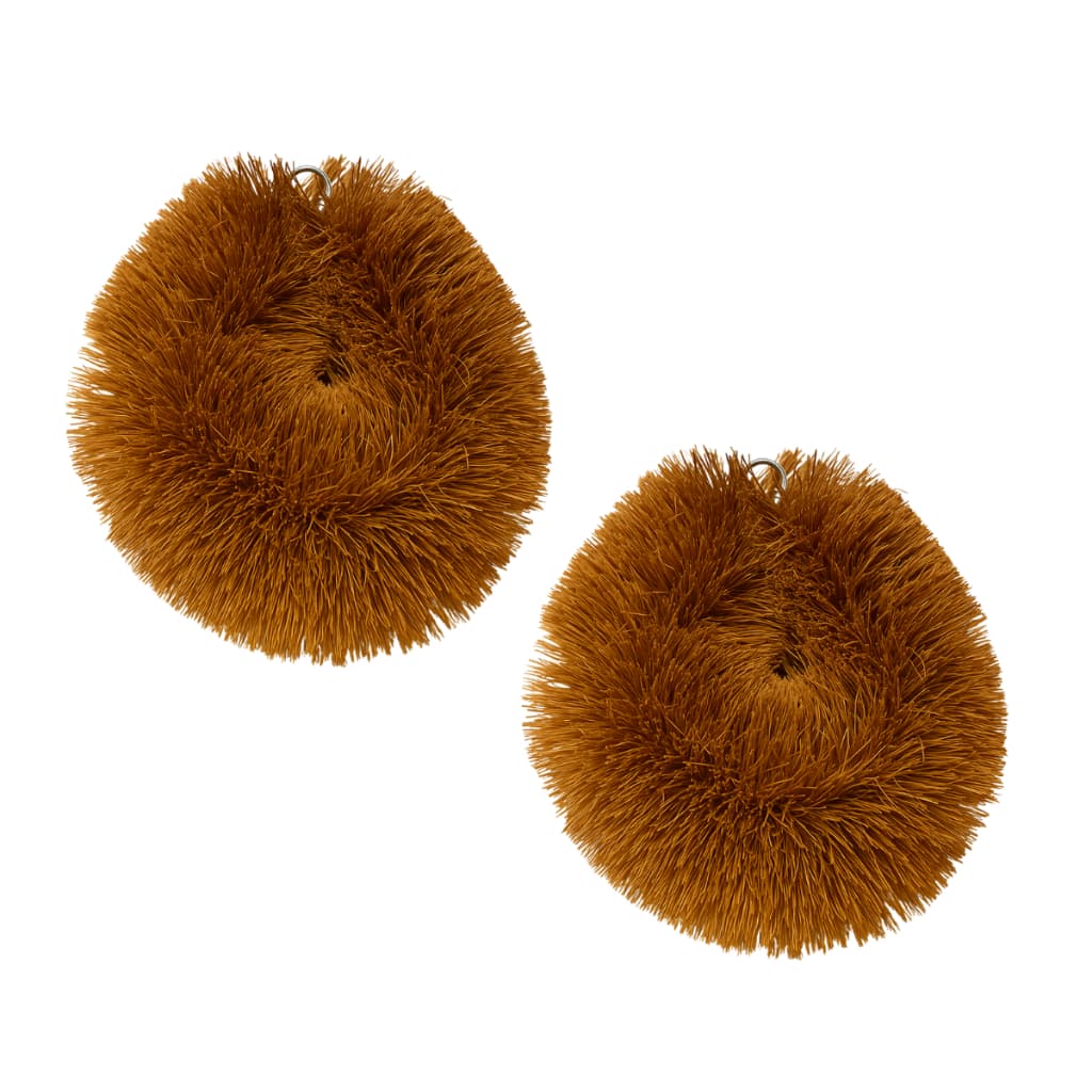 Kit 2 Buchas Fibra de Coco - Esponja Natural - Japonesa - Para Limpezas de Roda de Carro, Sapato, Roupas e etc