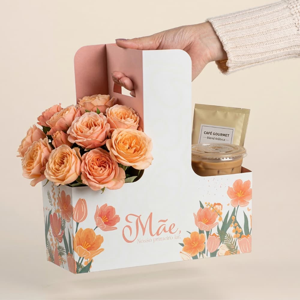 Embalagem Dia das Mães -  Caixa Cesta Para Flores, Cestas e Presentes (05 unidades)