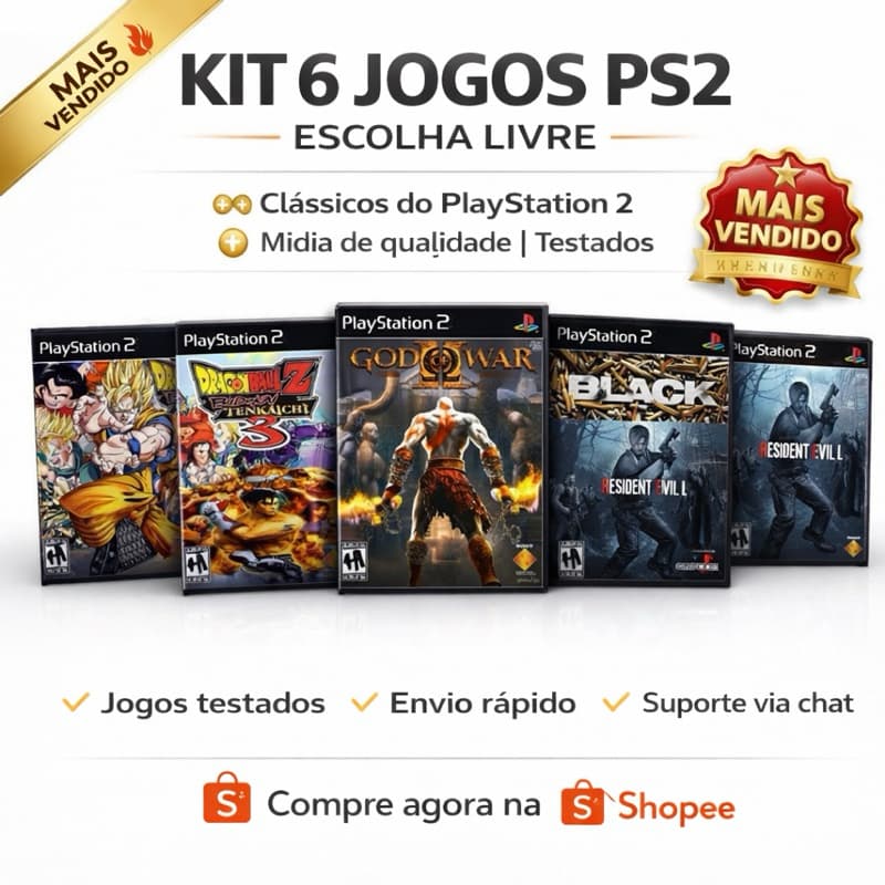 6 jogos ps2 a sua escolha informe no chat Playstation