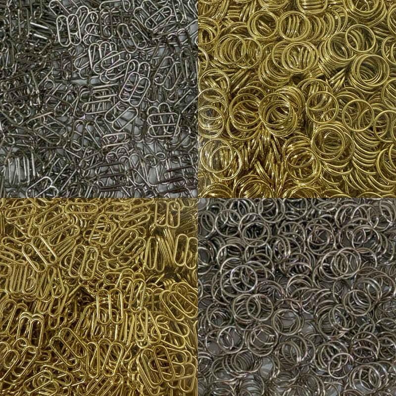 Kit 100 Reguladores e 100 Argolas de Metal 10mm para Alça de Sutiã/calcinha/cinta-liga