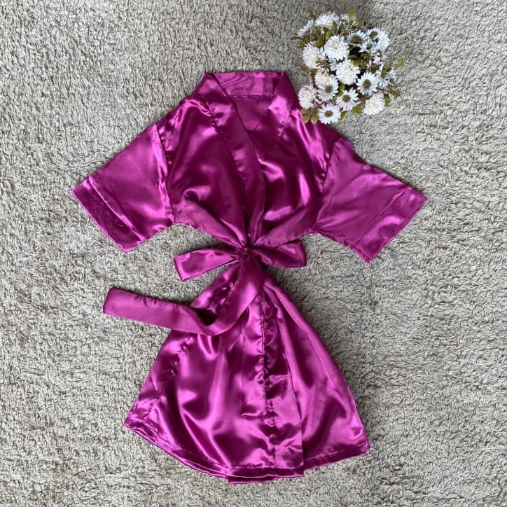 Robe Infantil em cetim sem bordado