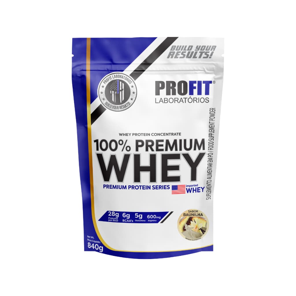 Whey Premium 100% Concentrado Profit 840g 28g Proteína por Dose