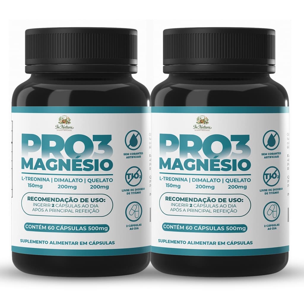 2 Un Pro 3 Magnésio - 120 Cápsulas - Fórmula Avançada - Poucas Unidades