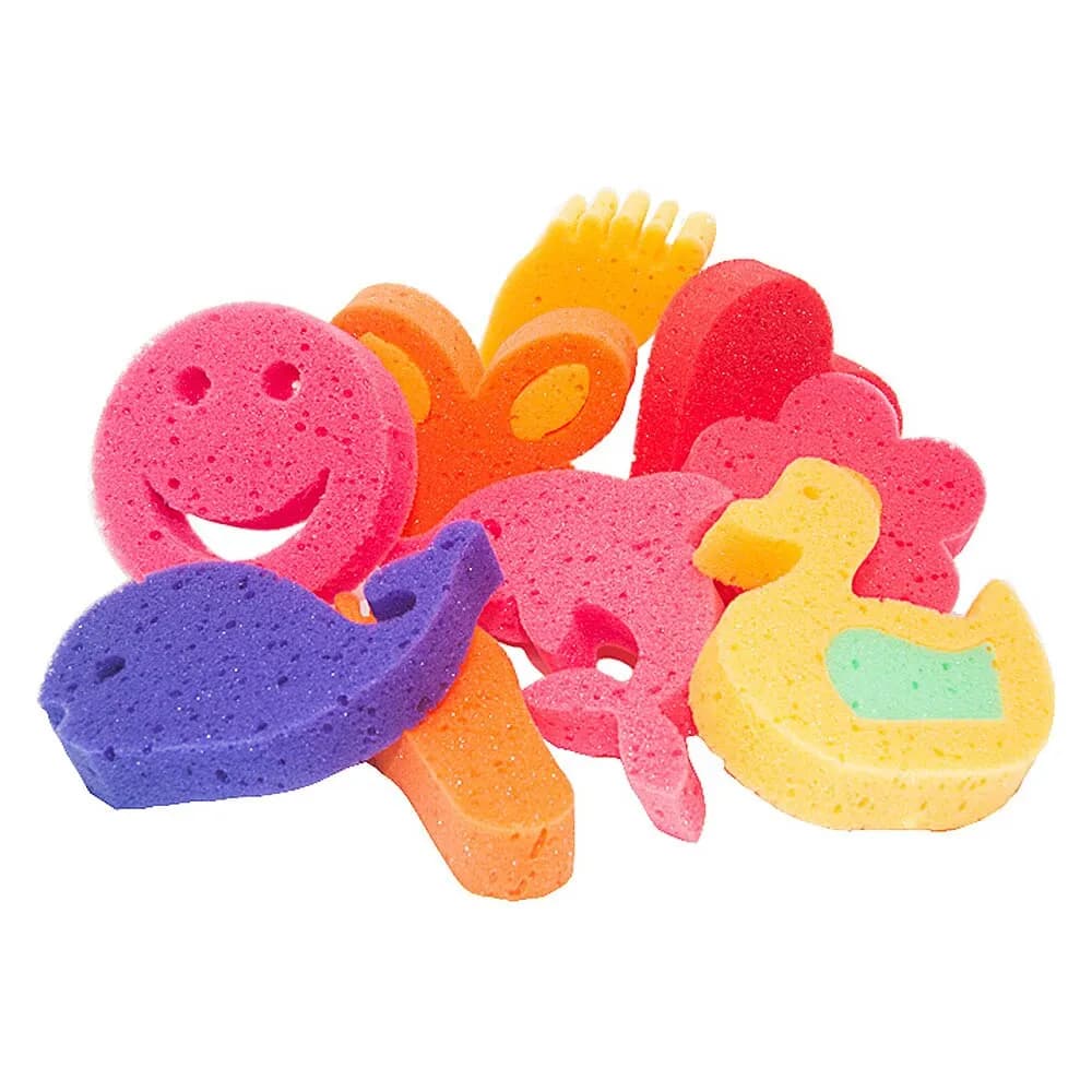 Esponja de Banho Infantil Divertida Figuras Coloridas | Esponja Macia para Bebê e Criança