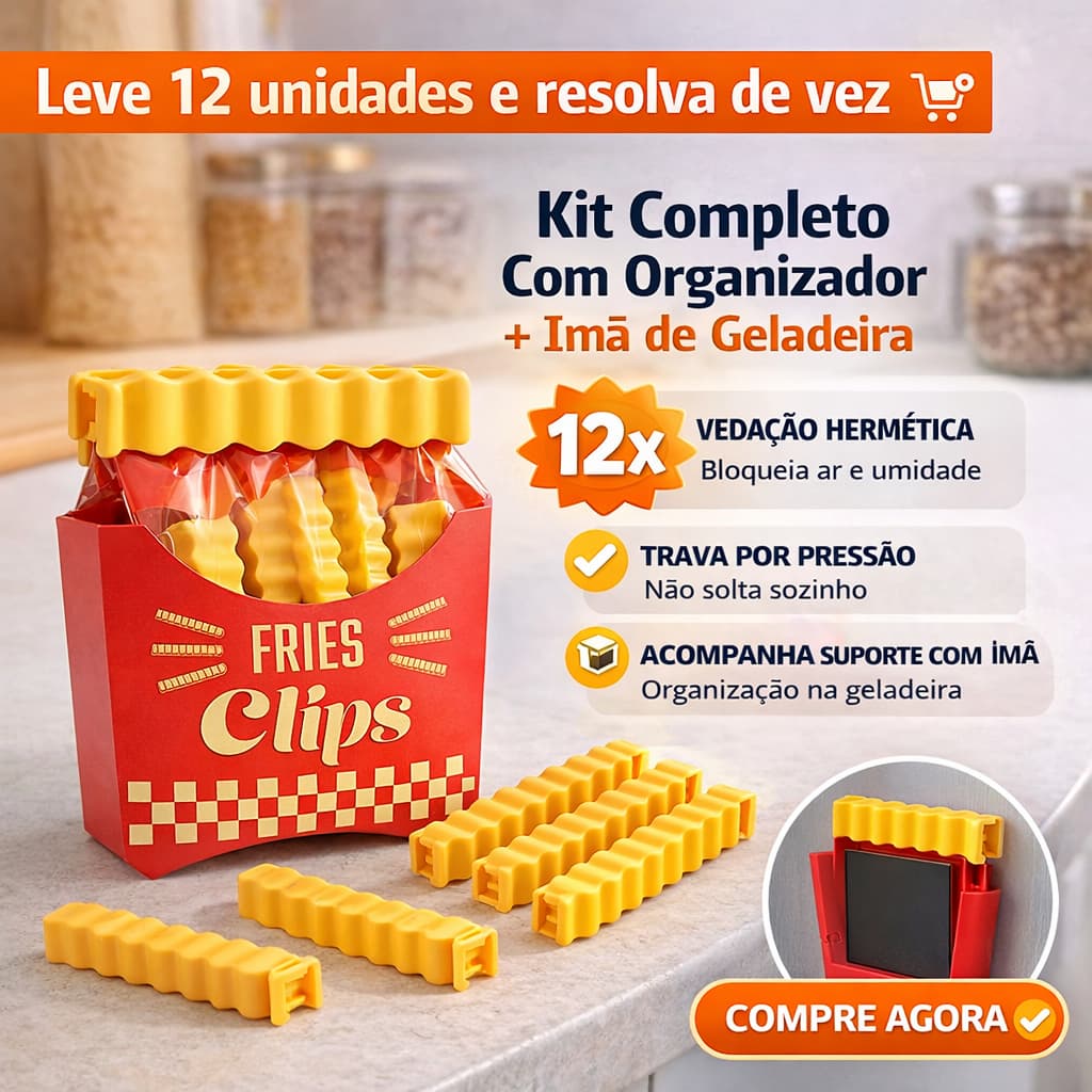 Clipe de Vedação para Alimentos 12pcs Prendedor de Saco Fechador de Pacote para Geladeira