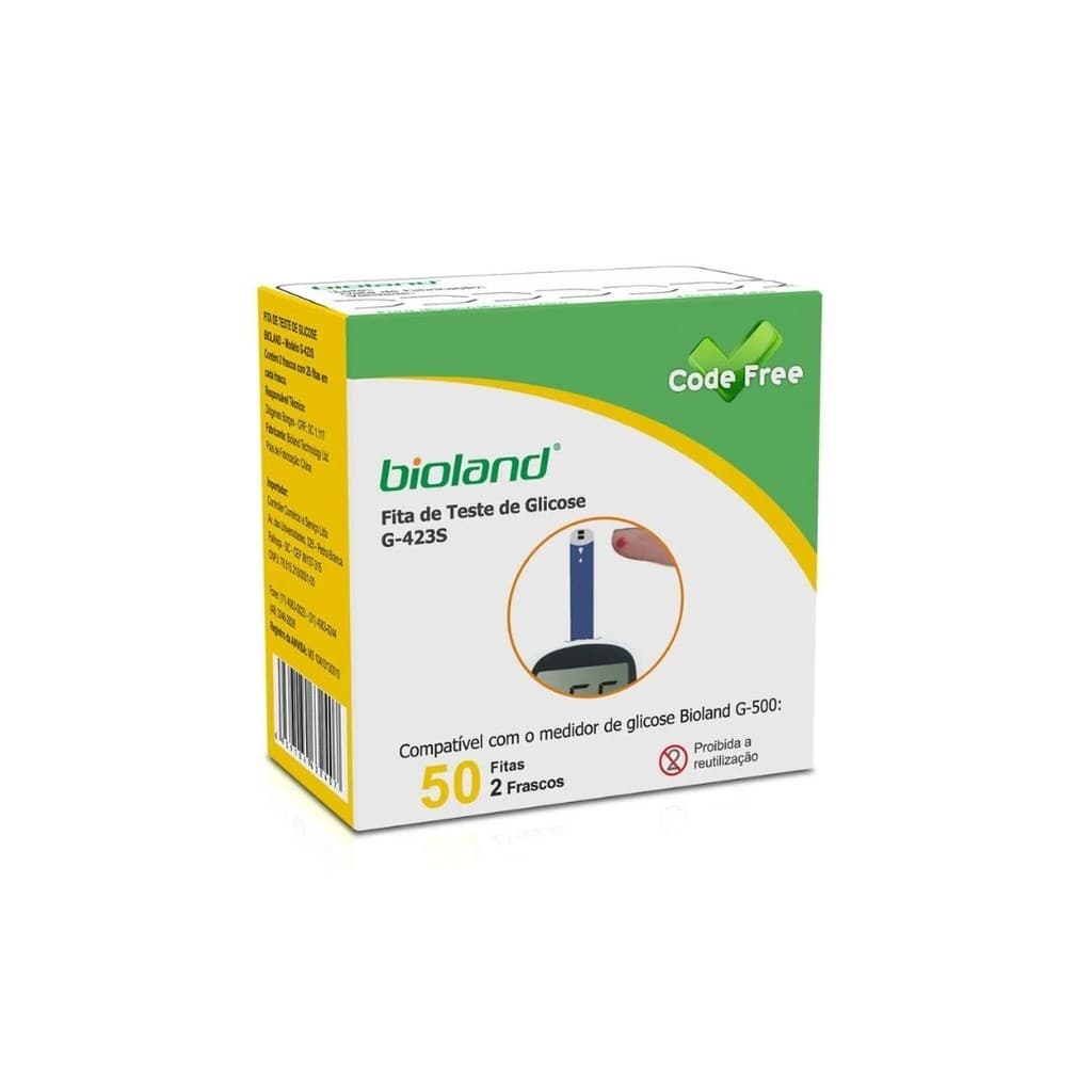 50 Fitas Medição de Glicose 423S Bioland