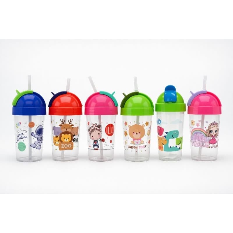 Garrafa Infantil com Canudo 300ML