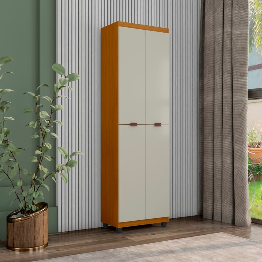 Armário Multiuso 4 Portas Organizador Cozinha Lavanderia Escritório