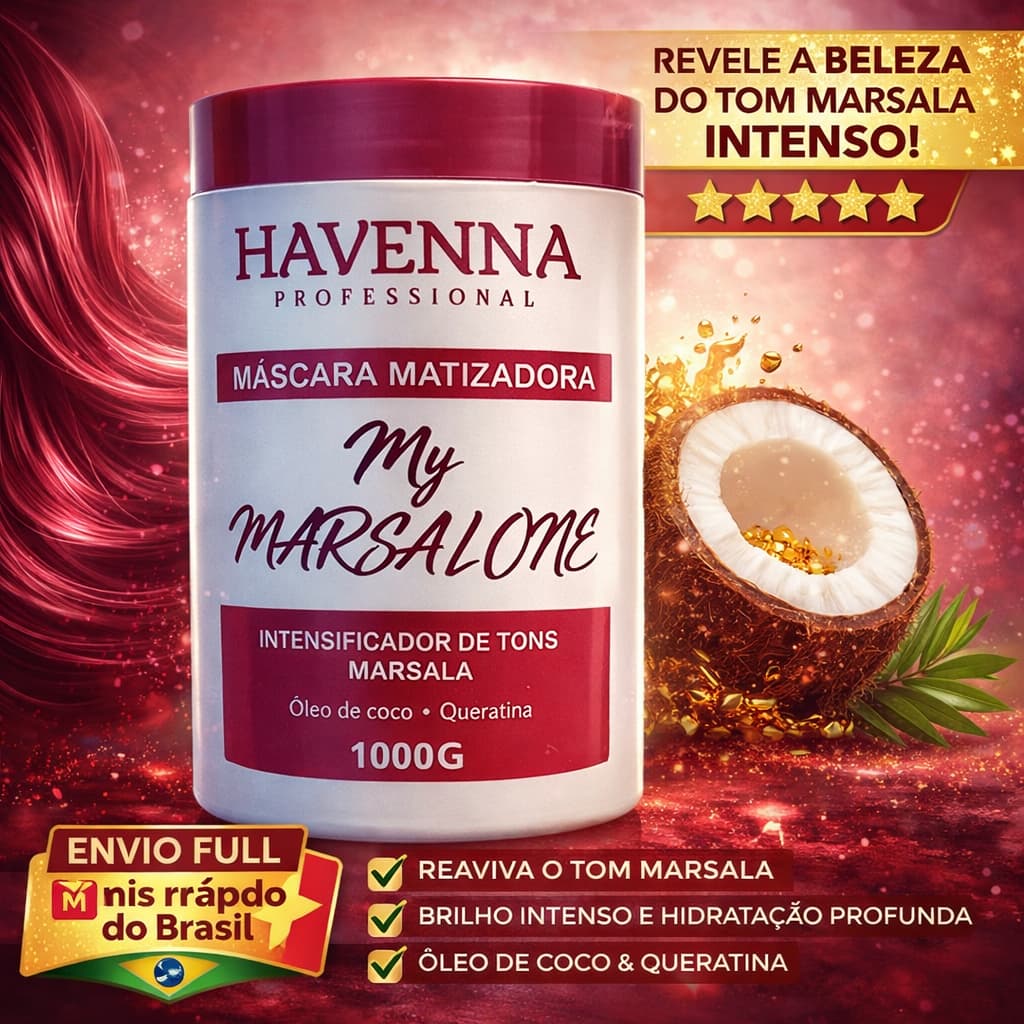 Mascara Matizadora Para Cabelos Marsala Marsalone 1kg