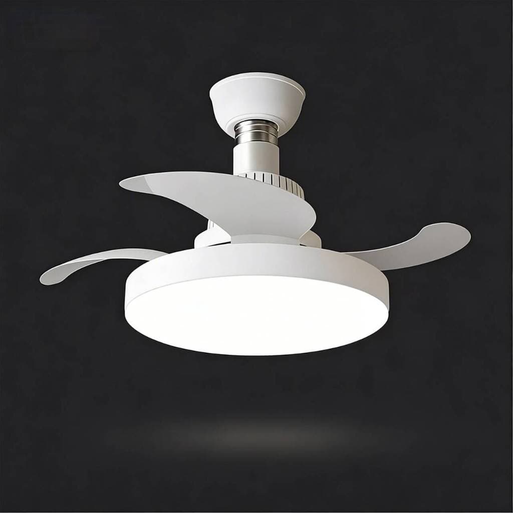 Ventilador De Teto Retrátil 40W Forte Lâmpada 3 Cores E27 Silencioso Bivolt Com Controle VT Economia 80% energia Quarto